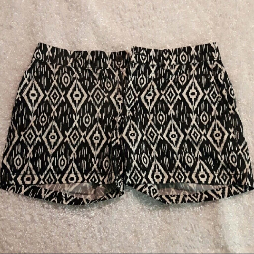 Black and white tribal shorts